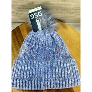 DSG Girl's Cable Pom Beanie One Size Fit Most Blue